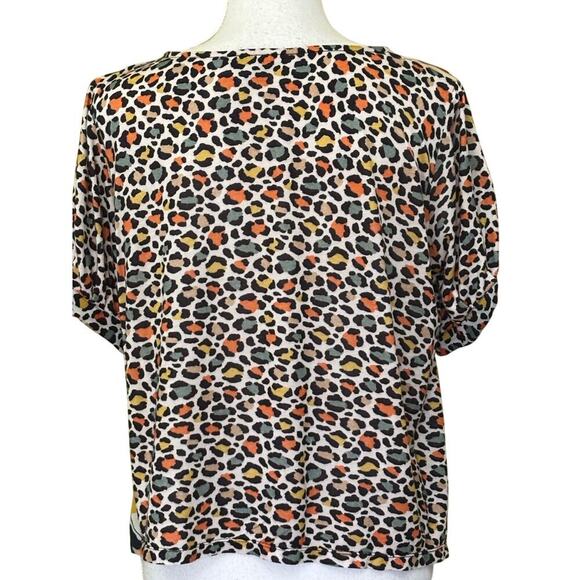 Conditions Apply top, cream/black, leopard print, colorful, artsy, eclectic - Picture 3 of 5